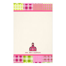 Madras Inspired Plaid Teacher Stationery