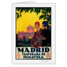 Madrid in Springtime Travel Promotional Poster Greeting Cards