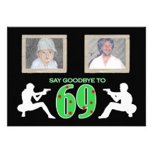Mafia Style Photo 70th Birthday Celebration Custom Announcement