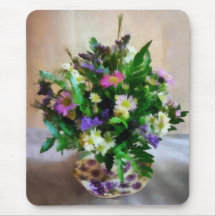 Magenta and White Mum Bouquet Mouse Pad