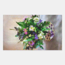 Magenta and White Mum Bouquet Sticker