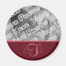 Magenta Elegant Monogram Magnet