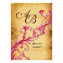 MAGIC BERRIES  MONOGRAM wax seal parchment rsvp Personalised Invite