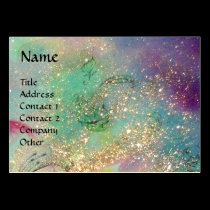 MAGIC BUTTERFLY Blue Green Yellow Gold Sparkles business cards