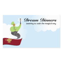 Magic genie flying carpet chef whisk business card