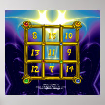 MAGIC SQUARE 33 ,Blue Purple Poster