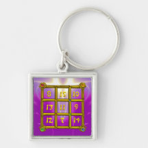 MAGIC SQUARE 33 , Pink Violet Purple Keychains