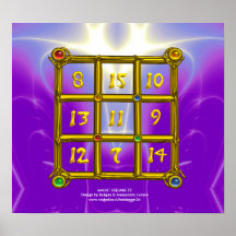 MAGIC SQUARE 33 , Violet Purple Print