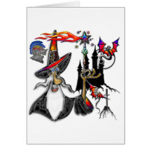 Magical Mystical Fire Wizard Magician Cards