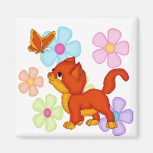 Magnet Girls Kid's Butterfly Flowers Cat