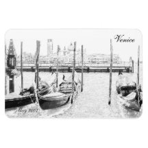 Magnet - Gondolas at  San Marco BW