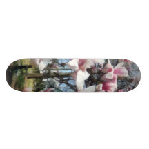 Magnolia Closeup by Fence Custom Skateboard