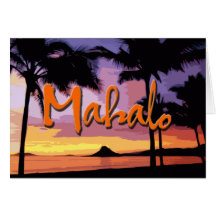 Mahalo Sunset Notecard