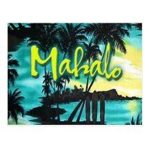 Mahalo Sunset Post Cards