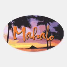 Mahalo Sunset Sticker