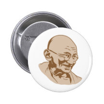 Mahatma Gandhi Portrait Button