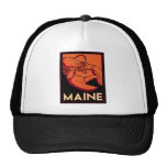 Maine art deco retro travel poster hat