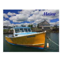 Maine Harbour Boat Post Cards