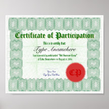 Make a Certificate of Participation Poster