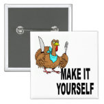 Make It Yourself Custom Thanksgiving Turkey Pinback Button