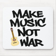 Make Music Not War Acoustic guitar Mouse Pads