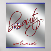 Makeup Artist Beauty Salon British Union Jack Flag Print