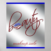 Makeup Artist Beauty Salon British USA Flag Print