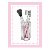 Makeup Brushes Postcard