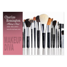 Makeup Diva Brushes - Cosmetologist Makeup Artist Business Cards