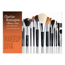 Makeup Diva Brushes - Cosmetologist Makeup Artist Business Cards