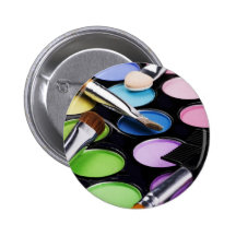 Makeup rainbow palette brushes button badge