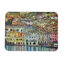 Malcesine on Lake Garda By Gustav Klimt Rectangle Magnet