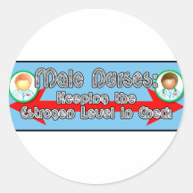Male Nurses: Round Stickers