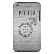 Male Sign/Faux Metal+Name iPod Touch Case