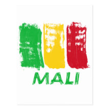 Malian flag design postcards