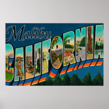 Malibu, California - Large Letter Scenes Print
