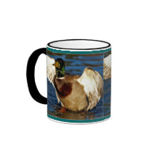 Mallard Duck Flapping on a Pond Gift Mug
