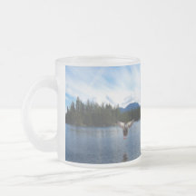 Mallard Duck Landing on a Pond at Sunset Gift Mug