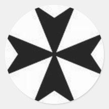 MALTESE CROSS ROUND STICKERS