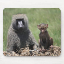 Mama and baby monkey mousepad