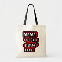 Mama Got It Goin' On With Boxes And  Circles Canvas Bags