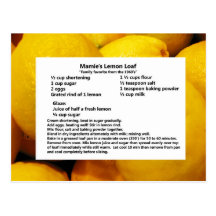 Mamie's Lemon Loaf Post Cards