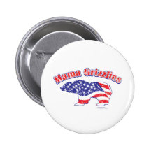 Mamma-Grizzly-Distressed Pinback Buttons