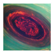 Mammoth Red Storm on Planet Saturn Stretched Canvas Print
