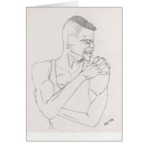 Man Crossed Arms Greeting Cards