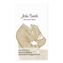 Man in a Suit drawing Profile Card Business Cards