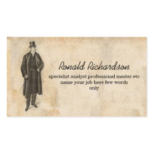 man picture vintage business card