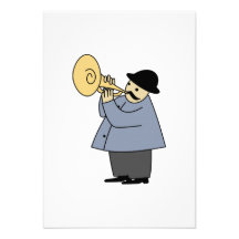 Man Playing a Musical Instrument Personalized Invitations