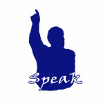 man pointing up shadow speak text blue white photo cutouts