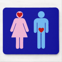 Man Woman Love Humour Tshirt Mousepads